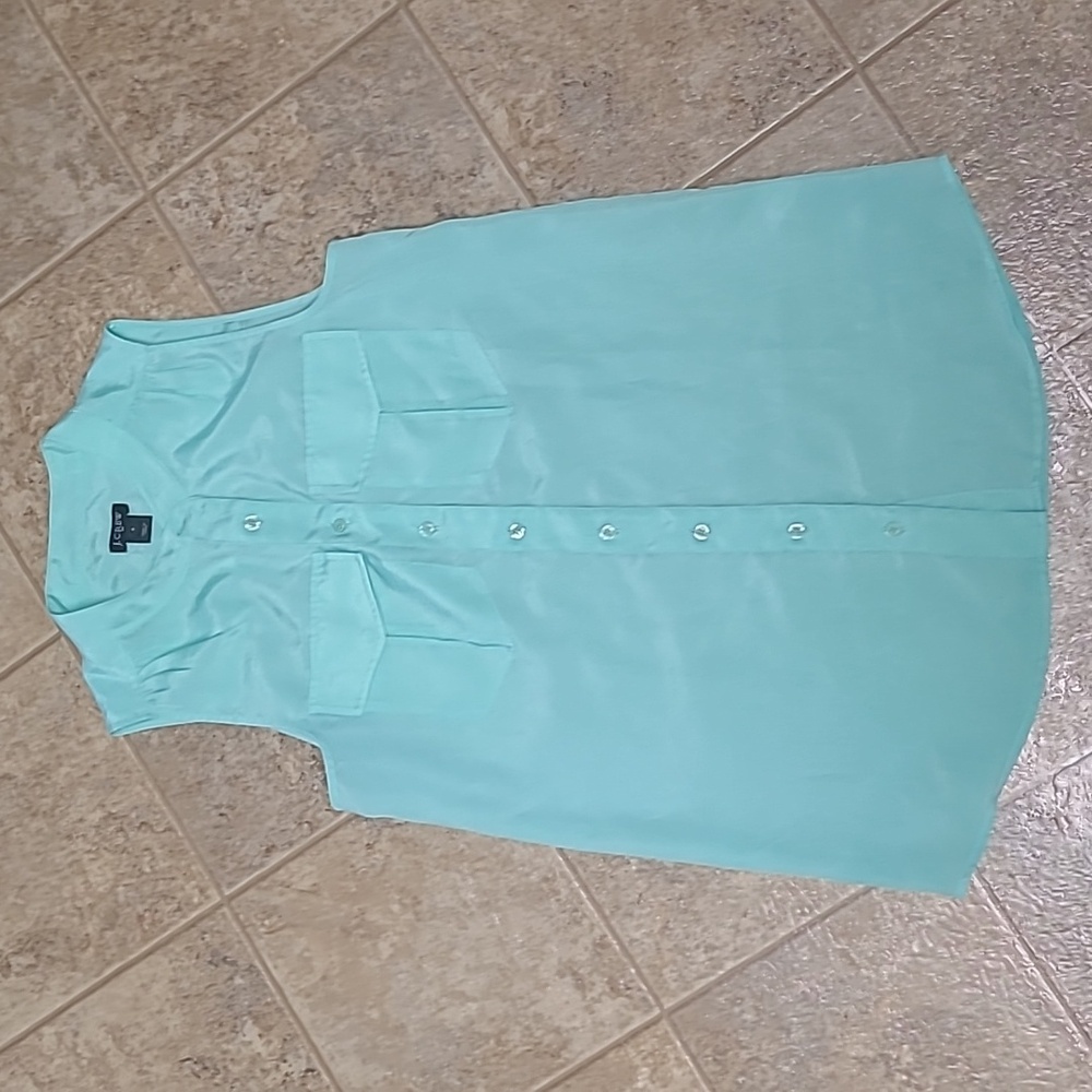 ☀️ 3 For $15 Sleeveless Aqua Button-Up Blouse